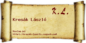 Kresák László névjegykártya